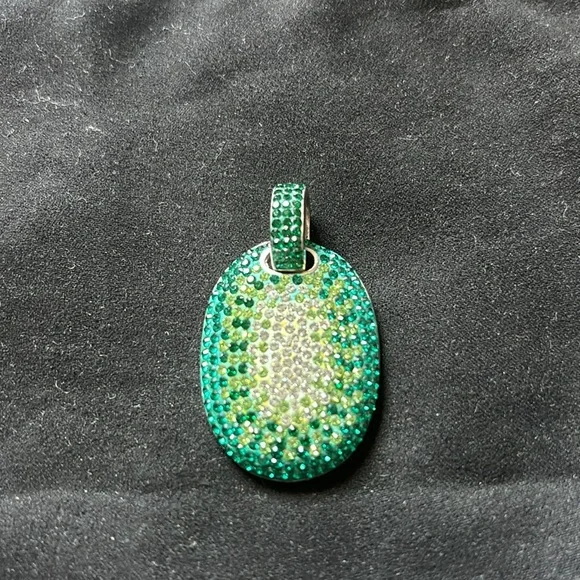 925 Sterling silver pendant - Emerald look!! - Picture 4 of 7